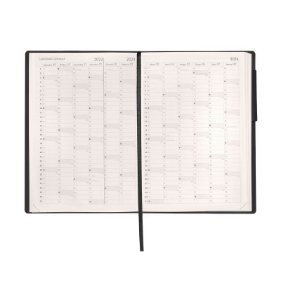 AGENDA DEL DOCENTE LARGE WEEKLY DIARY 13 MONTH 2024 - BLACK