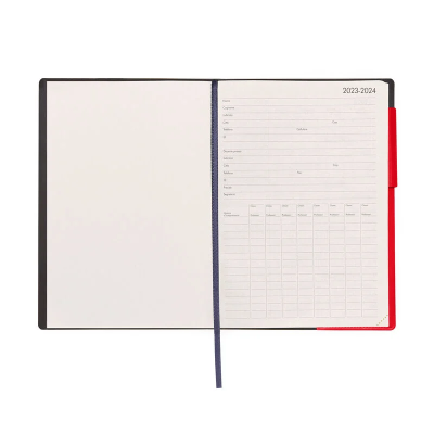 AGENDA DEL DOCENTE LARGE WEEKLY DIARY 13 MONTH 2024 - RED