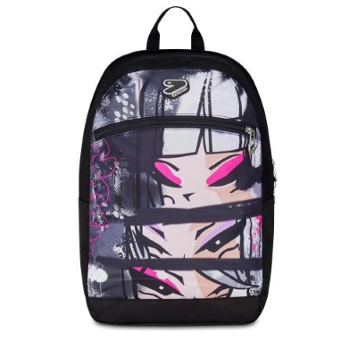 ZAINO REVERSIBLE BACKPACK GRS EARPHONES WIRELESS GRAY SHADOW FLUO FUXIA
