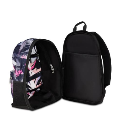 ZAINO REVERSIBLE BACKPACK GRS EARPHONES WIRELESS GRAY SHADOW FLUO FUXIA