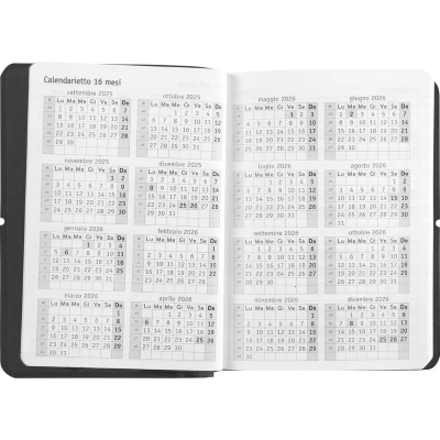 DIARIO AGENDA 16 MESI DAY MINI COMIX U YOURSELF SPECIAL OPTICAL BLACK
