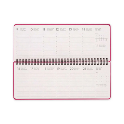 AGENDA DA TAVOLO DESK  PLANNER 12 MONTH 2026 - RASPBERRY LEGAMI