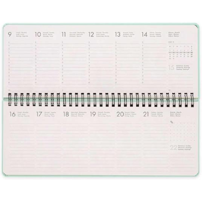 AGENDA DA TAVOLO DESK  PLANNER  12 MONTH 2026 - PASTEL MINT LEGAMI