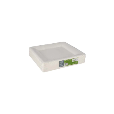 PIATTINI QUADRATI AVORIO BIODEGRADABILI CM. 15X15 CONF. DA 50 PZ