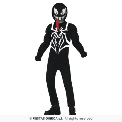 COSTUME VENOM BAMBINO TAGLIA 10-12 ANNI HALLOWEEN