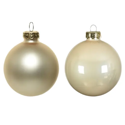 SFERA PALLINA BOX 16 SFERE IN VETRO Ø 80 LUCIDE - SATINATE PERLA