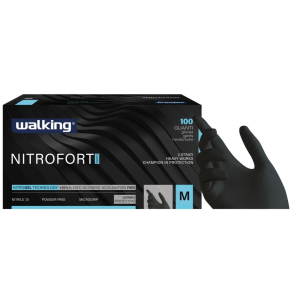 GUANTI NITROFORT NERO 100 PZ M WALKING TG. M