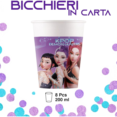 BICCHIERE IN CARTA KPOP DEMON HUNTERS CONF. DA 8