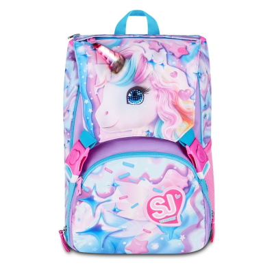 ZAINO SCUOLA SDOPPIABILE BIG SJ GLOW LED UNICORNO GIRL