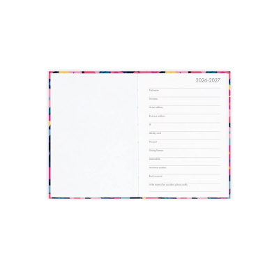 AGENDA DIARIO 16 MONTH DIARY 2027 - FLOWERS LEGAMI