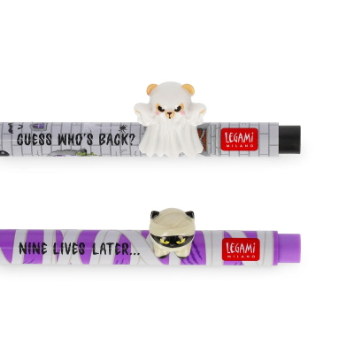 SET 2 PENNE GEL SPOOKY FANTASMA E MUMMIA LEGAMI