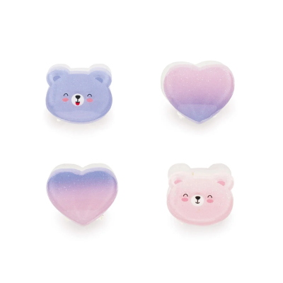 SET 4 MINI MOLLETTE PER CAPELLI TEDDY BEAR LEGAMI