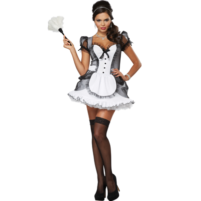 COSTUME LUXE FRENCH MAID CAMERIERA SEXY DONNA S