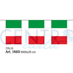FESTONE BANDIERINE TRICOLORE ITALIA PLASTICA PVC 10 MT. FESTE E PARTY
