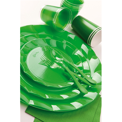 PIATTI PICCOLI VERDE PRATO IN CARTA CONF.10 PEZZI EXTRA FESTE E PARTY