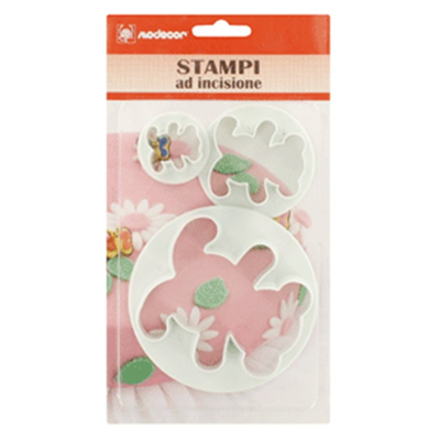 STAMPO AD INCISIONE ORSETTO CF. 3 PZ. CAKE DESIGN TORTE FORMINE PASTA DA ZUCCHERO
