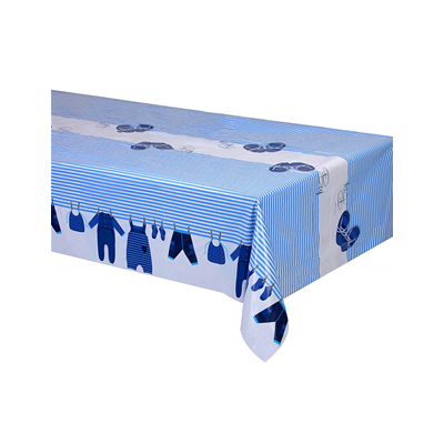TOVAGLIA IN PLASTICA SCARPETTE BLU 120X180 CM NASCITA FESTE E PARTY