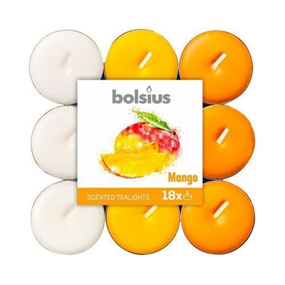 BOLSIUS 18 PZ CANDELE TEALIGHT PROFUMATE MANGO CF 