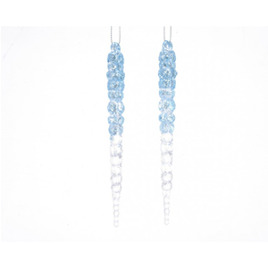 SET 2 DECORI NATALE STALATTITI ICE BLU ARTIC KAEMINGK DECORIS