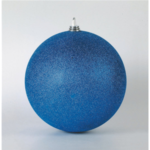 SFERA NATALE BRILLANTINATA BLU DIAM. 20 CM.