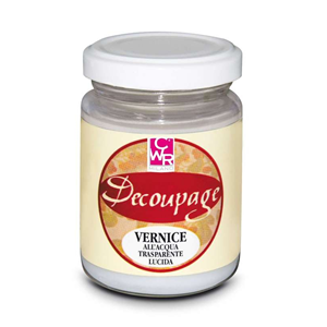 VERNICE LUCIDA PER DECOUPAGE BARATTOLO 150 ML.