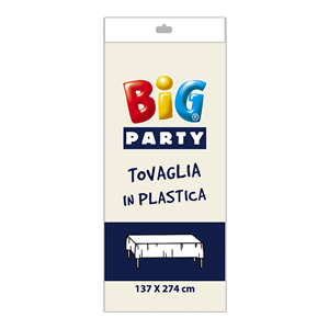 TOVAGLIA IN PVC AVORIO MONOCOLORE CM.137X274 COMPLEANNO FESTE E PARTY