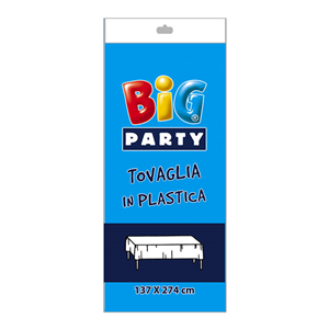 TOVAGLIA IN PVC AZZURRA MONOCOLORE CM.137X274 COMPLEANNO FESTE E PARTY