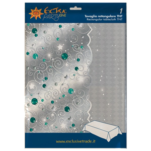 TOVAGLIA IN TNT CHRISTMAS LIGHT SILVER CM. 140X240 EXTRA NATALE FESTE E PARTY