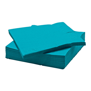 TOVAGLIOLI TURCHESE 33X33 CM. CONF.20 PEZZI EXTRA FESTE E PARTY