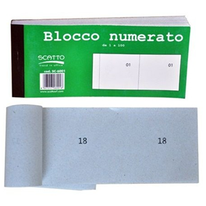 BLOCCO NUMERATO 1-100 MADRE FIGLIA CF.2 PZ.