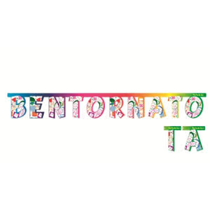 FESTONE SCRITTA BENTORNATA/O/A/I MULTICOLOR IN CARTA MT. 1,56 FESTE E PARTY 