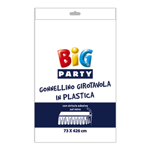 GONNELLINO GIROTAVOLA IN PVC BIANCO MONOCOLORE CM.73X426 COMPLEANNO FESTE E PARTY