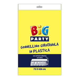 GONNELLINO GIROTAVOLA IN PVC GIALLO MONOCOLORE CM.73X426 COMPLEANNO FESTE E PARTY