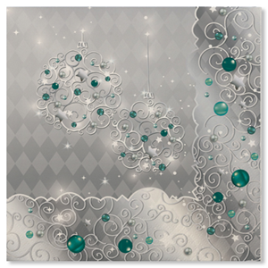 TOVAGLIOLI 3 VELI LINEA CHRISTMAS LIGHT SILVER CM 33X33 CF.20 PEZZI NATALE FESTE E PARTY