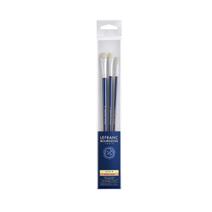 SET 3 PENNELLI  MANICO LUNGO FILBERT N° 4-8-12 LEFRANC & BOURGEOIS