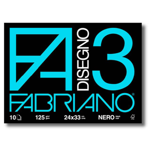 ALBUM FABRIANO 3 NERO 125 GR.MQ.10 FOGLI CM. 24X33